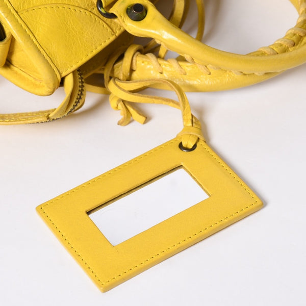 BALENCIAGA CLASSIC MINI CITY 2WAY bag 300295 Leather Yellow Good Condition Used 4a001650