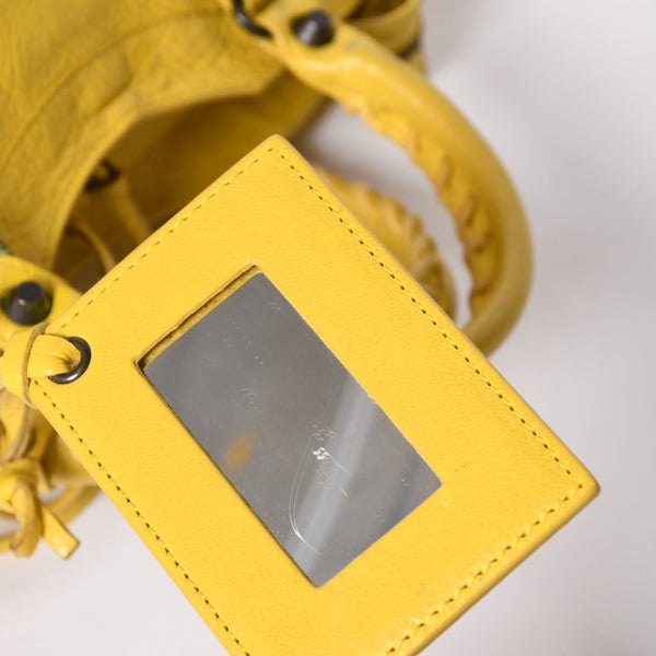 BALENCIAGA CLASSIC MINI CITY 2WAY bag 300295 Leather Yellow Good Condition Used 4a001650