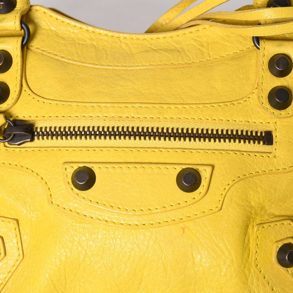 BALENCIAGA CLASSIC MINI CITY 2WAY bag 300295 Leather Yellow Good Condition Used 4a001650