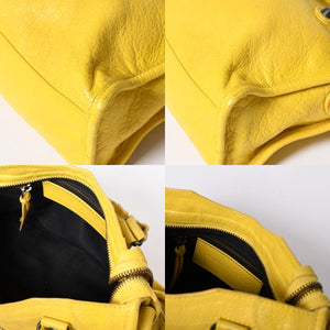 BALENCIAGA CLASSIC MINI CITY 2WAY bag 300295 Leather Yellow Good Condition Used 4a001650