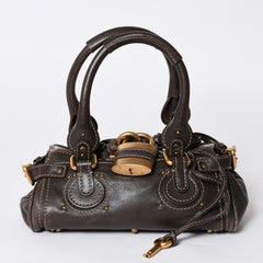 CHLOE Chloe Paddington handbag BROWN brown leather 02-07-51-5191 Gold hardware Good condition Used 4a001668