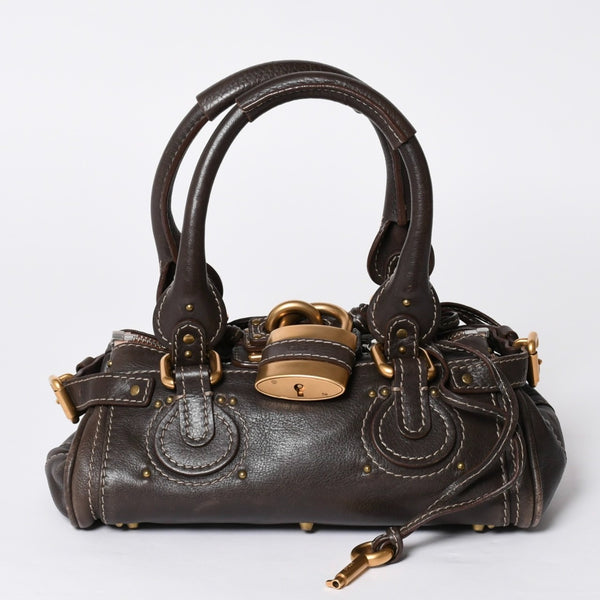 CHLOE Chloe Paddington handbag BROWN brown leather 02-07-51-5191 Gold hardware Good condition Used 4a001668
