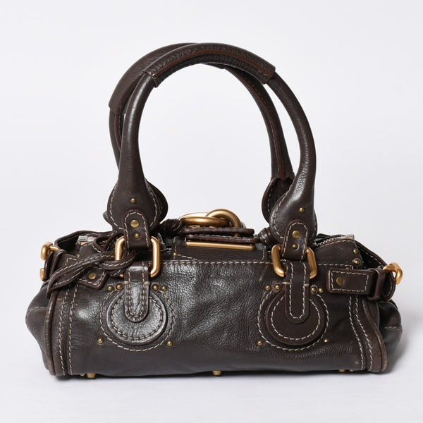 CHLOE Chloe Paddington handbag BROWN brown leather 02-07-51-5191 Gold hardware Good condition Used 4a001668
