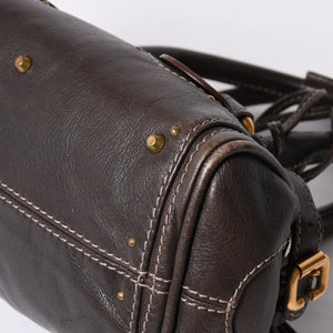 CHLOE Chloe Paddington handbag BROWN brown leather 02-07-51-5191 Gold hardware Good condition Used 4a001668