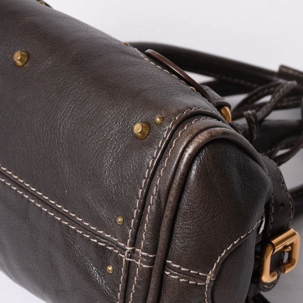 CHLOE Chloe Paddington handbag BROWN brown leather 02-07-51-5191 Gold hardware Good condition Used 4a001668
