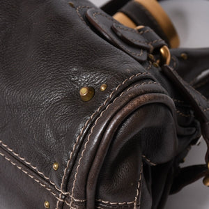 CHLOE Chloe Paddington handbag BROWN brown leather 02-07-51-5191 Gold hardware Good condition Used 4a001668