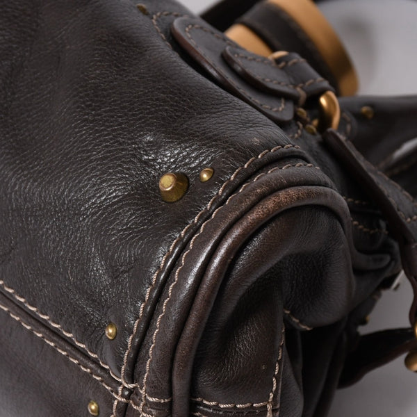 CHLOE Chloe Paddington handbag BROWN brown leather 02-07-51-5191 Gold hardware Good condition Used 4a001668