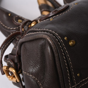 CHLOE Chloe Paddington handbag BROWN brown leather 02-07-51-5191 Gold hardware Good condition Used 4a001668
