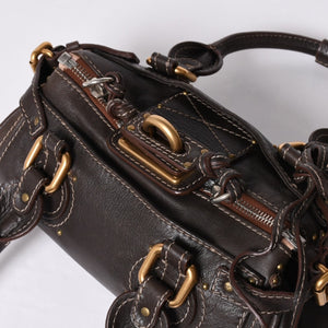 CHLOE Chloe Paddington handbag BROWN brown leather 02-07-51-5191 Gold hardware Good condition Used 4a001668
