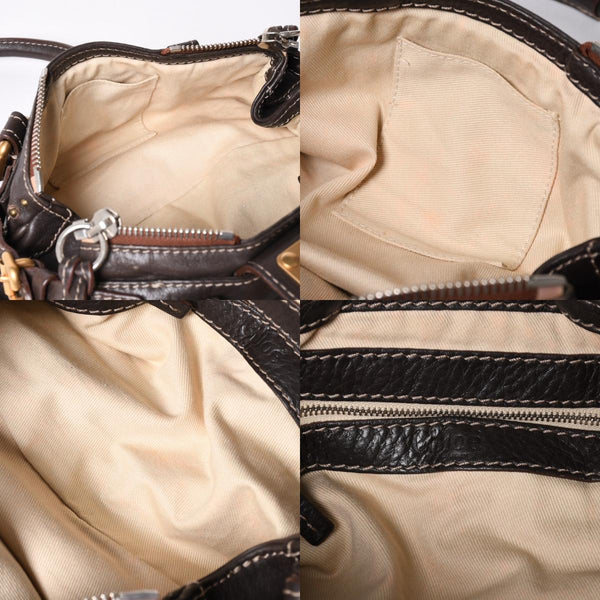 CHLOE Chloe Paddington handbag BROWN brown leather 02-07-51-5191 Gold hardware Good condition Used 4a001668