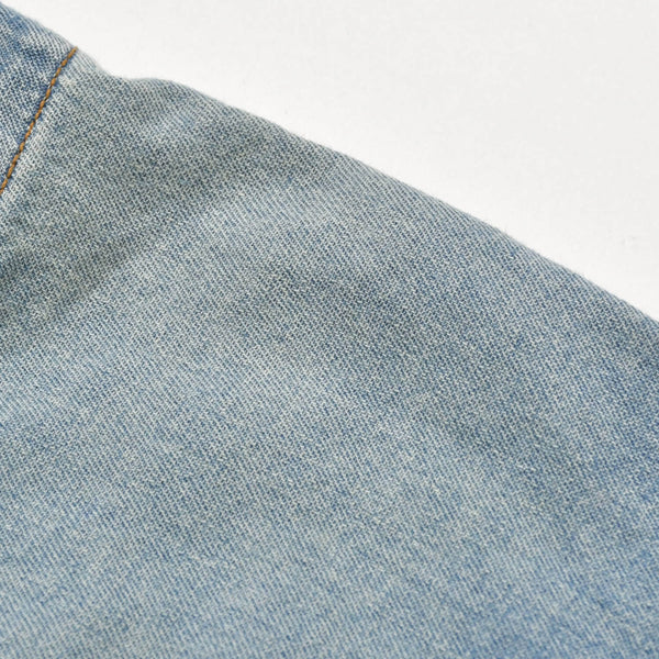 Very Good Condition Rhude Baseball Denim Shirt Indigo XS Size Raglan Sleeve Denim Fabric Good Condition Used 4a001745