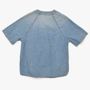 Very Good Condition Rhude Baseball Denim Shirt Indigo XS Size Raglan Sleeve Denim Fabric Good Condition Used 4a001745