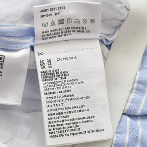 Very Good Condition MIUMIU Shorts Striped Shorts MP1549 Size 36 Logo Patch Blue Used 4a001754