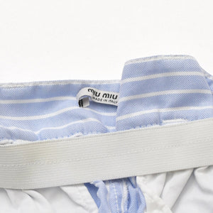 Very Good Condition MIUMIU Shorts Striped Shorts MP1549 Size 36 Logo Patch Blue Used 4a001754