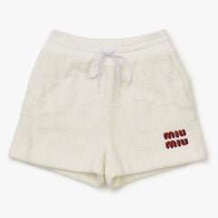 Very Good Condition MIUMIU Shorts Boa Shorts MJP274 Size 36 Logo Patch Ivory Used 4a001755