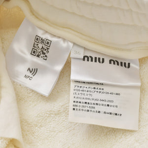 Very Good Condition MIUMIU Shorts Boa Shorts MJP274 Size 36 Logo Patch Ivory Used 4a001755