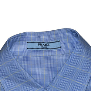 Very Good Condition PRADA Prince of Wales Short Sleeve Check Shirt Short Length Check Short Sleeve Shirt P468G 2023 Used 4a001749