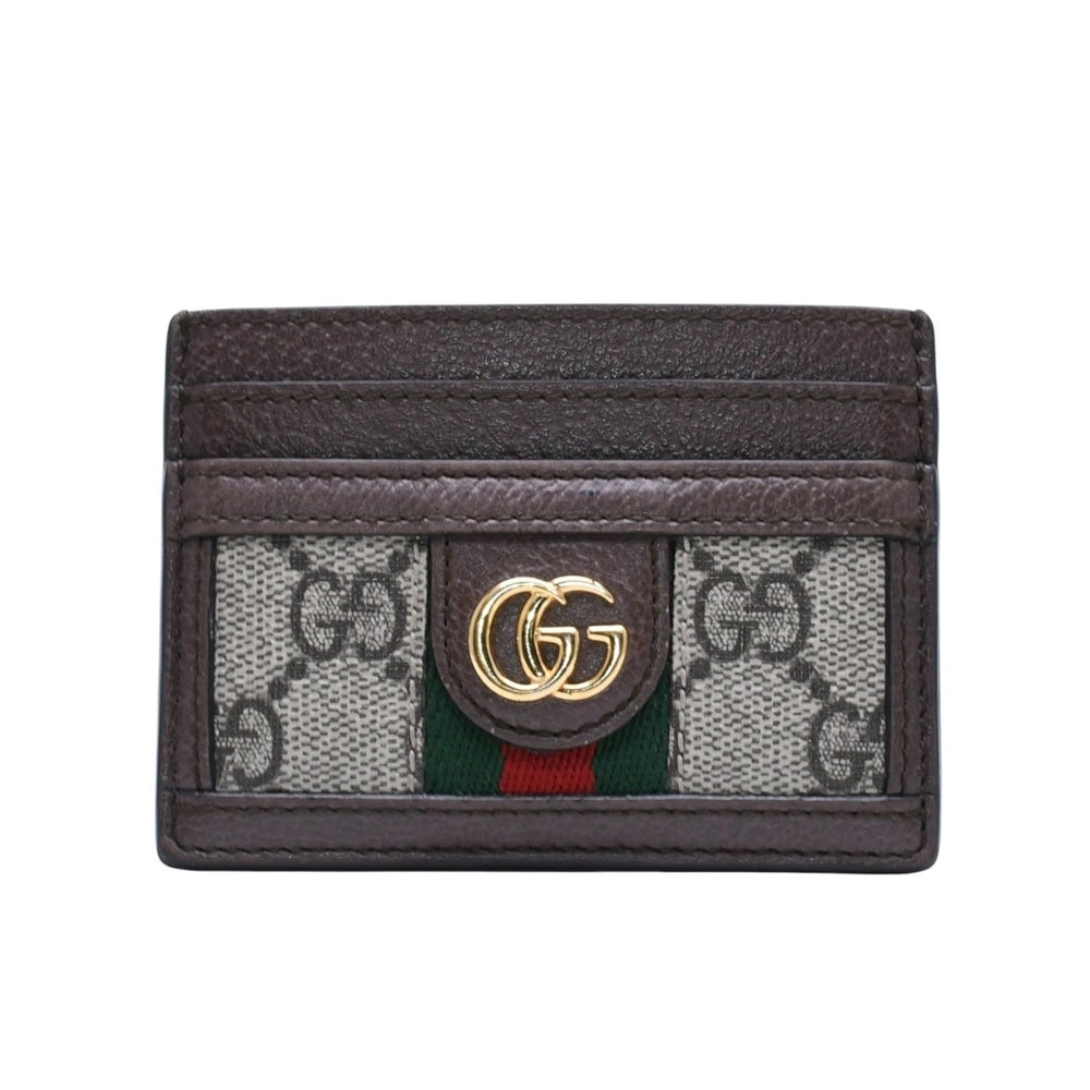 極美品 GUCCI グッチ オフィディアカードケース GGスプリームキャンバス パスケース ブラウン 中古 4a001710