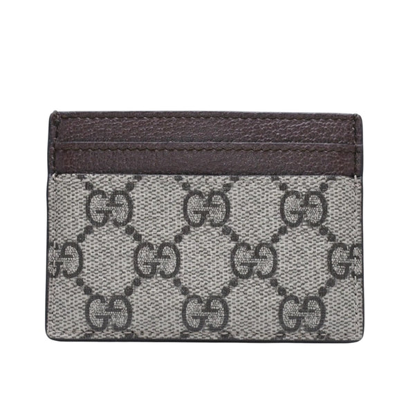 Very Good Condition GUCCI Ophidia Card Case GG Supreme Canvas Pass Case Brown Used 4a001710