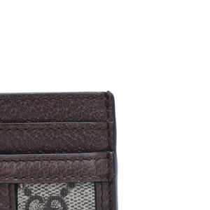 Very Good Condition GUCCI Ophidia Card Case GG Supreme Canvas Pass Case Brown Used 4a001710