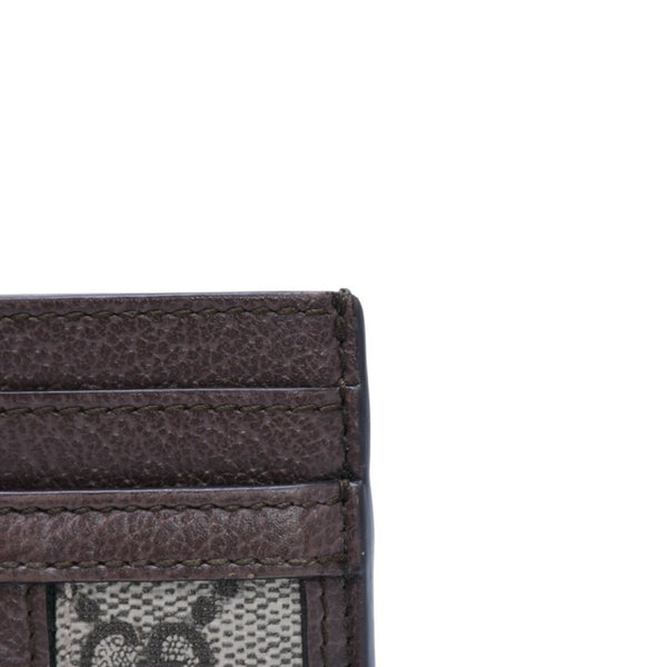 Very Good Condition GUCCI Ophidia Card Case GG Supreme Canvas Pass Case Brown Used 4a001710