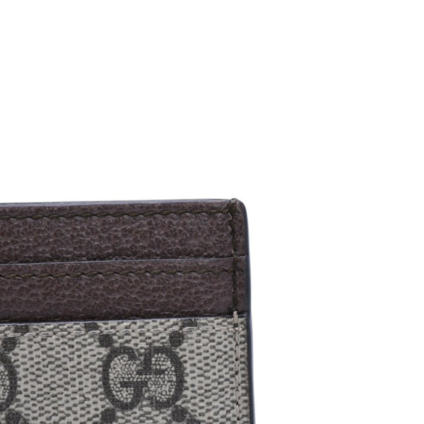 Very Good Condition GUCCI Ophidia Card Case GG Supreme Canvas Pass Case Brown Used 4a001710