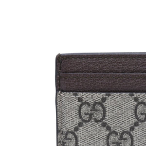 Very Good Condition GUCCI Ophidia Card Case GG Supreme Canvas Pass Case Brown Used 4a001710