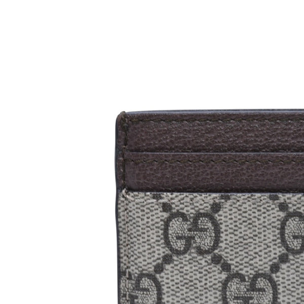 Very Good Condition GUCCI Ophidia Card Case GG Supreme Canvas Pass Case Brown Used 4a001710