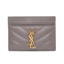 画像をギャラリービューアに読み込む, 極美品 YVES SAINT LAURENT イヴサンローラン モノグラムカードケース GNC423291 レザー ベージュ ゴールド金具 中古 4a001709