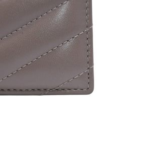 Very Good Condition YVES SAINT LAURENT Yves Saint Laurent Monogram Card Case GNC423291 Leather Beige Gold Hardware Used 4a001709