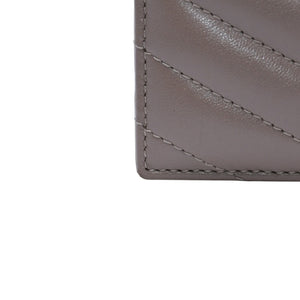 Very Good Condition YVES SAINT LAURENT Yves Saint Laurent Monogram Card Case GNC423291 Leather Beige Gold Hardware Used 4a001709