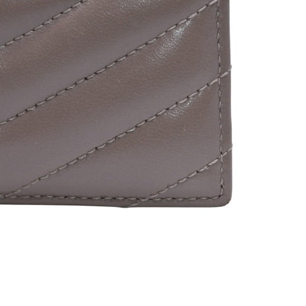 Very Good Condition YVES SAINT LAURENT Yves Saint Laurent Monogram Card Case GNC423291 Leather Beige Gold Hardware Used 4a001709