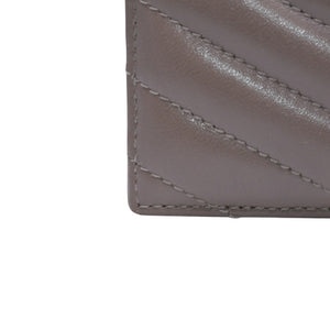 Very Good Condition YVES SAINT LAURENT Yves Saint Laurent Monogram Card Case GNC423291 Leather Beige Gold Hardware Used 4a001709