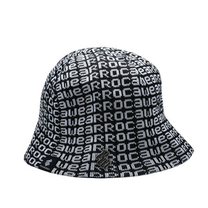 Very Good Condition ROCAWEAR Hat All Over Pattern Brand Logo Plate Cotton Black White Used 4a001550