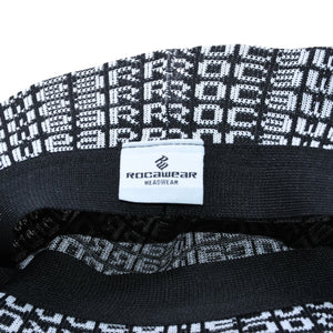 Very Good Condition ROCAWEAR Hat All Over Pattern Brand Logo Plate Cotton Black White Used 4a001550