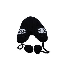 画像をギャラリービューアに読み込む, 新品未使用 CHANEL シャネル 26AW フライトキャップ パイロットキャップ ボンボン付き ニット帽 AAB271 ココマーク カシミヤ シルク ブラック 中古 4a001770