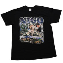 画像をギャラリービューアに読み込む, NIGO ニゴー 00's 半袖Tシャツ トップス サイズL RAP TEES ブラック マルチカラー プリント コットン 美品 中古 4a001781