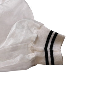 Very Good Condition VERSACE JEANS COUTURE VINTAGE 90's Sheer Bomber Jacket White Embroidered Logo Used 4a001782