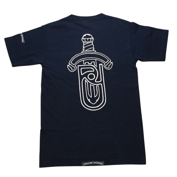 CHROME HEARTS United Arrows Collaboration T-shirt Short Sleeve T-shirt Pocket T-shirt Navy Dagger Logo Good Condition Used 4a001877