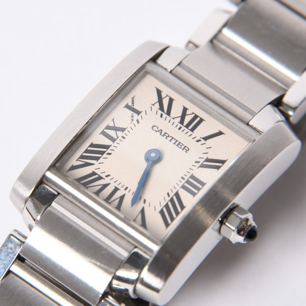 Like new Cartier Tank Française with new dial W51008Q3 White Dial Watch, Used, 4a001789