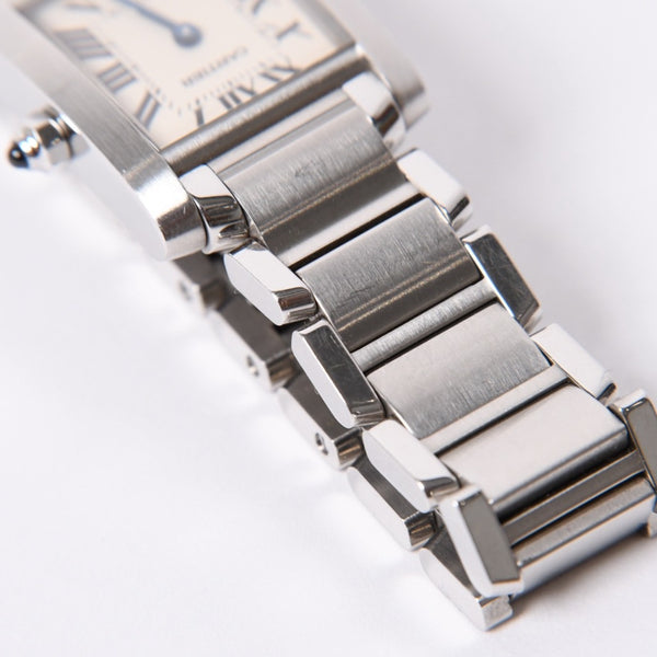 Like new Cartier Tank Française with new dial W51008Q3 White Dial Watch, Used, 4a001789