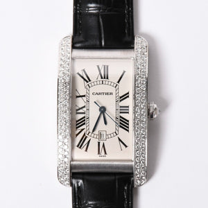 Very Good Condition CARTIER TANK AMERICAN LM Tank American LM Watch WSTA0018 1741 Weight 74.98g After Diamond 18KWG Used 4a001541