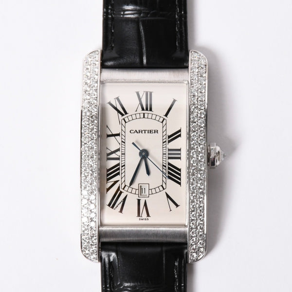 Very Good Condition CARTIER TANK AMERICAN LM Tank American LM Watch WSTA0018 1741 Weight 74.98g After Diamond 18KWG Used 4a001541