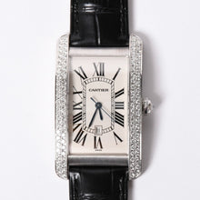 画像をギャラリービューアに読み込む, 極美品 CARTIER カルティエ TANK AMERICAN LM タンクアメリカン LM 腕時計 WSTA0018 1741 重量74.98g アフターダイヤ 18KWG 中古 4a001541