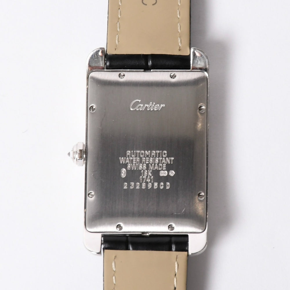 極美品 CARTIER カルティエ TANK AMERICAN LM タンクアメリカン LM 腕時計 WSTA0018 1741 重量74.98g アフターダイヤ 18KWG 中古 4a001541
