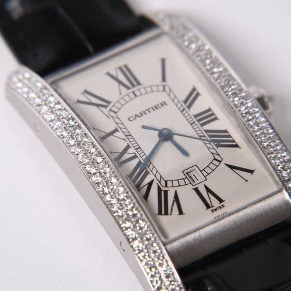 Very Good Condition CARTIER TANK AMERICAN LM Tank American LM Watch WSTA0018 1741 Weight 74.98g After Diamond 18KWG Used 4a001541