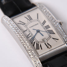 画像をギャラリービューアに読み込む, 極美品 CARTIER カルティエ TANK AMERICAN LM タンクアメリカン LM 腕時計 WSTA0018 1741 重量74.98g アフターダイヤ 18KWG 中古 4a001541