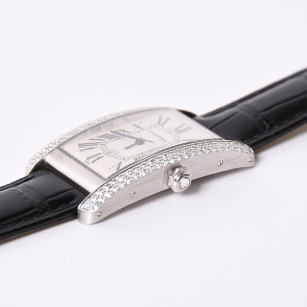 Very Good Condition CARTIER TANK AMERICAN LM Tank American LM Watch WSTA0018 1741 Weight 74.98g After Diamond 18KWG Used 4a001541