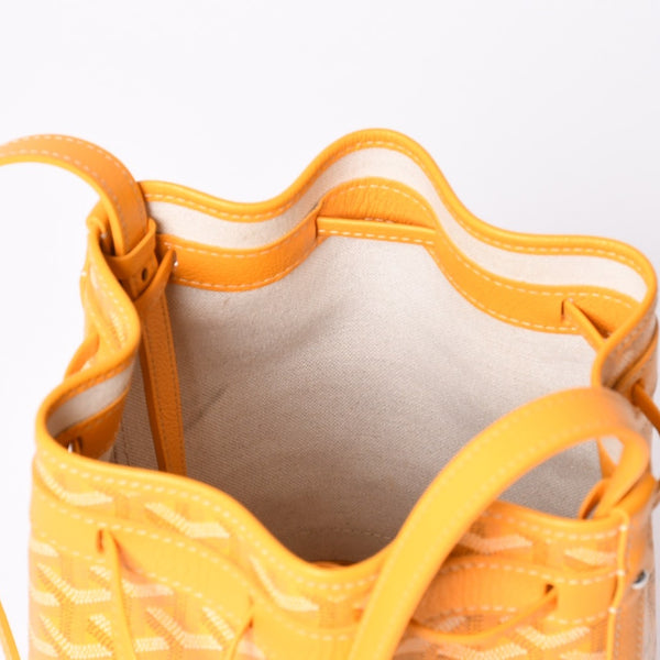 Very Good Condition GOYARD Petit Fro Bucket Bag One Shoulder Bag Yellow PEFLOTPMLTY08CL08P Used 4a001803