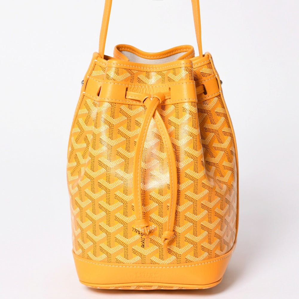 極美品 GOYARD ゴヤール プティフロ バケットバッグ ワンショルダーバッグ イエロー PEFLOTPMLTY08CL08P 中古 4a001803